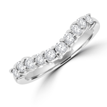 18ct White Gold 10-stone Diamond Bow Shaped Eternity Ring