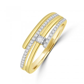 9ct Gold Solitaire Diamond Wrap-around Ring