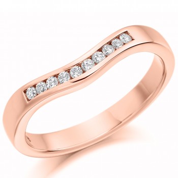 9ct Rose Gold Diamond Bow-Shaped Eternity ring