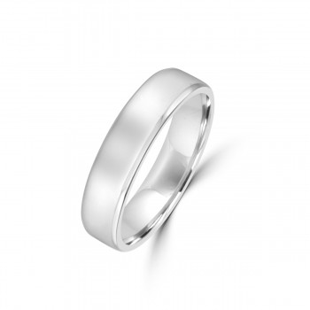 Platinum 5mm Polised Flat Court Wedding