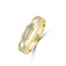 18ct Yellow/White Gold 4mm Wedding Ring