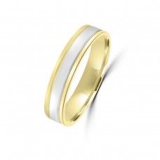 18ct Yellow/White Gold 4mm Wedding Ring