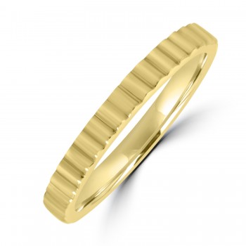 18ct Yellow Gold Ribbed Band ring