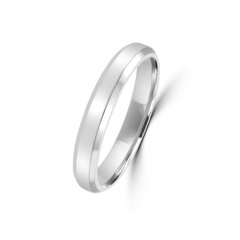 18ct White Gold Bevelled Edge 3mm Wedding Ring