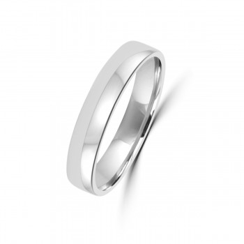 18ct White Gold Plain 4mm Wedding Ring