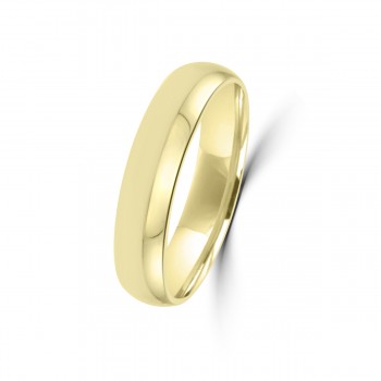 9ct Yellow Gold Plain 5mm Wedding Ring