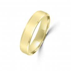 9ct Yellow Gold 5mm Bevelled Edge Wedding Ring