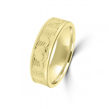 9ct Yellow Gold Claddagh Wedding Ring
