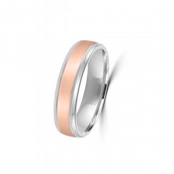 9ct Rose/White Gold 5mm Wedding Ring