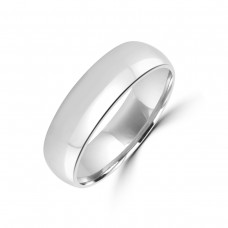 9ct White Gold 6mm Traditional Court Wedding Ring