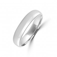 9ct White Gold 5mm Plain Wedding Ring