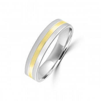 9ct White/Yellow Gold 5mm Wedding Ring