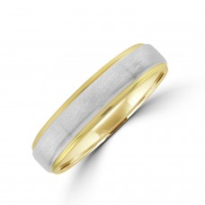9ct Gold 5mm Court Wedding Ring with Palladium Sleeve