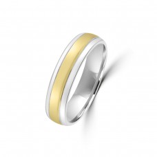 9ct Yellow/White Gold 5mm Plain Wedding Ring