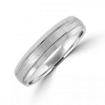 Platinum 5mm Court Polished/Brushed Wedding Ring