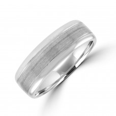Platinum 7mm Court Polished & Brushed Wedding Ring