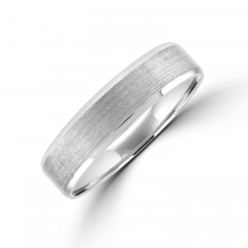 Palladium 500 5mm Court Brushed Bevelled Edge Wedding Ring
