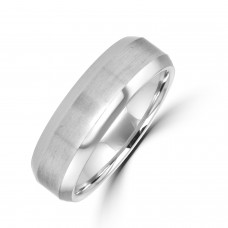 Tungsten Bevelled Band Ring