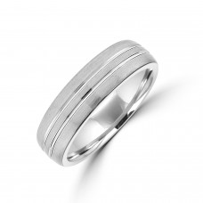 Tungsten Satin Double-line Court band ring