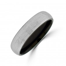 Tungsten Court Band with brushed finish and black inside