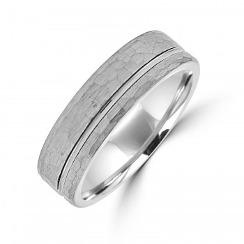 Textured hammered wedding band at Ellisons Jewellers