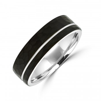 Hammered textured wedding band ring at Ellisons Jewellers