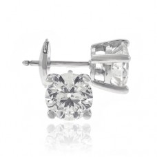 18ct White Gold Solitaire 2.02ct Diamond Earrings