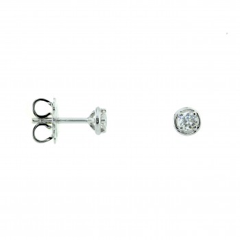 18ct White Gold Solitaire Diamond Bertani Earrings