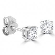 18ct White Gold Solitaire .67ct Diamond Stud Earrings