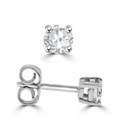18ct White Gold .63ct Diamond Solitaire stud Earrings