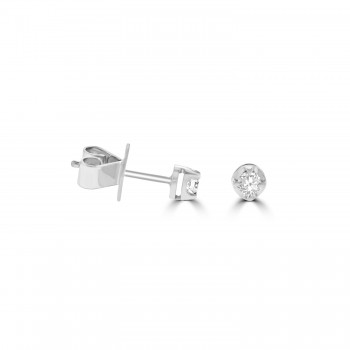 18ct White Gold Solitaire .18ct Diamond Stud Earrings