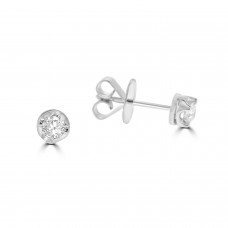 18ct White Gold Solitaire .36ct Diamond Stud Earrings