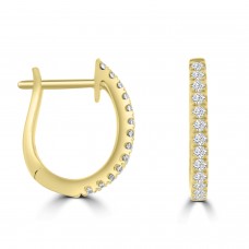 18ct Gold Diamond Huggy Hoop Earrings
