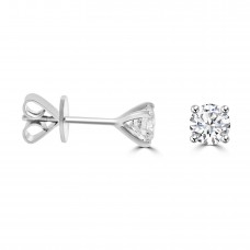 Platinum Solitaire DSi1 Diamond Stud Earrings