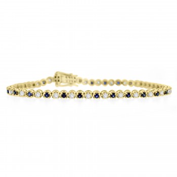 18ct Gold Sapphire and Diamond Tennis Bracelet