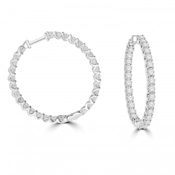 18ct White Gold Loopy Diamond Hoop earrings