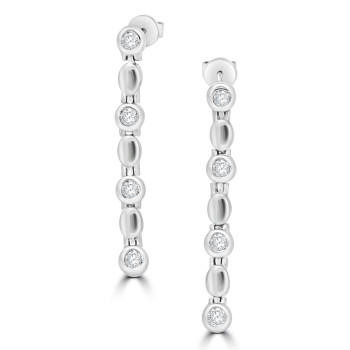 18ct White Gold Diamond Dropper Earrings