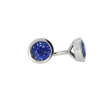 18ct White Gold Sapphire Solitaire stud Earrings