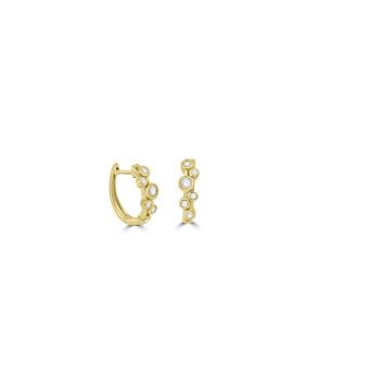18ct Yellow Gold Diamond Bubble Hoop Earrings