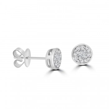18ct White Gold Princess and Maquise Diamond stud earrings