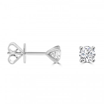 Platinum Solitaire .80ct DVS2 Diamond stud earrings