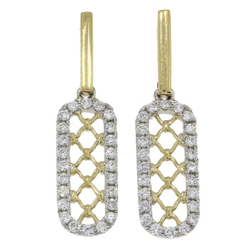 18ct Gold Diamond Filigree Drop Earrings 18ct Gold Diamond Filigree Drop Earrings