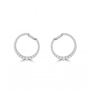 18ct White Gold Diamond Circle of Life Earrings