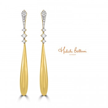 Hulchi Belluni 18ct Gold Diamond Drop Earrings