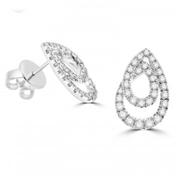 18ct White Gold Double Pear Diamond stud earrings