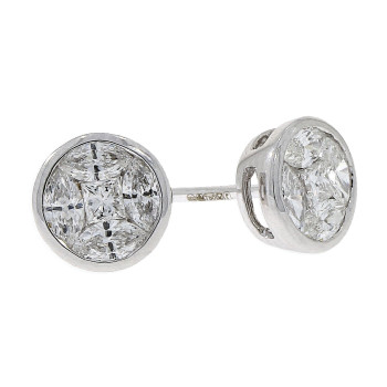18ct White Gold Princess and Marquise Diamond Stud earring 18ct White Gold Princess and Marquise Diamond Stud earring