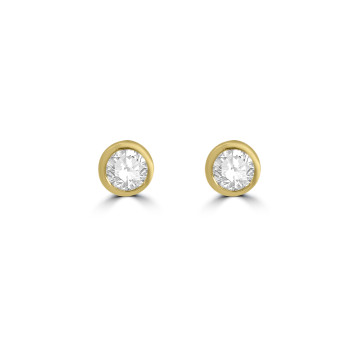 18ct Gold Solitaire FSi Diamond Bezel Stud earrings 18ct Gold Solitaire FSi Diamond Bezel Stud earrings
