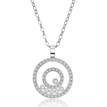 18ct White Gold Diamond Circle of Life Raindance Pendant