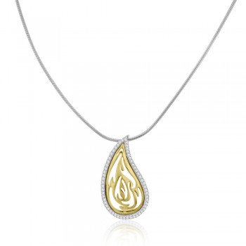 18ct Gold Pear Shaped Diamond Pendant