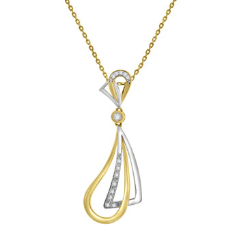 18ct Yellow & White Gold Diamond Kite & Pear Pendant 18ct Yellow & White Gold Diamond Kite & Pear Pendant
